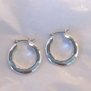 Silver hoop earrings - new